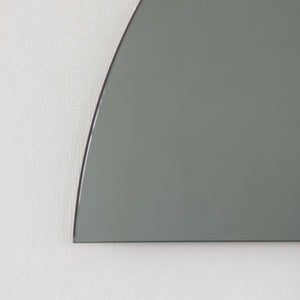 Set of 2 Luna™Half-Moon Black + Std. Silver Tinted Contemporary Frameless Mirrors