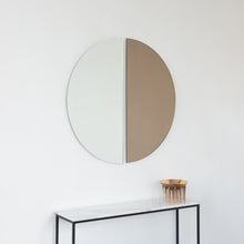 Set of 2 Luna™ Round Half-Moon Bronze + Std. Silver Tinted Minimalist Frameless Mirrors