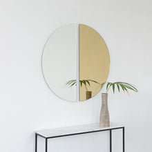 Set of 2 Luna™ Half Moon Gold + Std Silver Tinted Semi-circular Frameless Mirrors