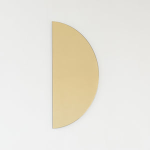 NEW Luna™ Half Moon Semi-circular Gold Tinted Minimalist Frameless Mirror