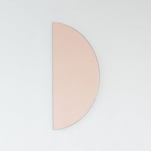 Luna™ Half Moon Semi-circular Rose Gold / Peach Tinted Frameless Mirror
