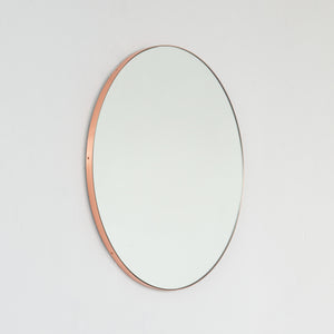 Orbis™ Round Minimalist Bespoke Mirror with Copper Frame
