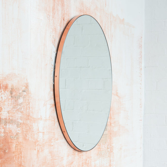 Orbis™ Round Minimalist Bespoke Mirror with Copper Frame