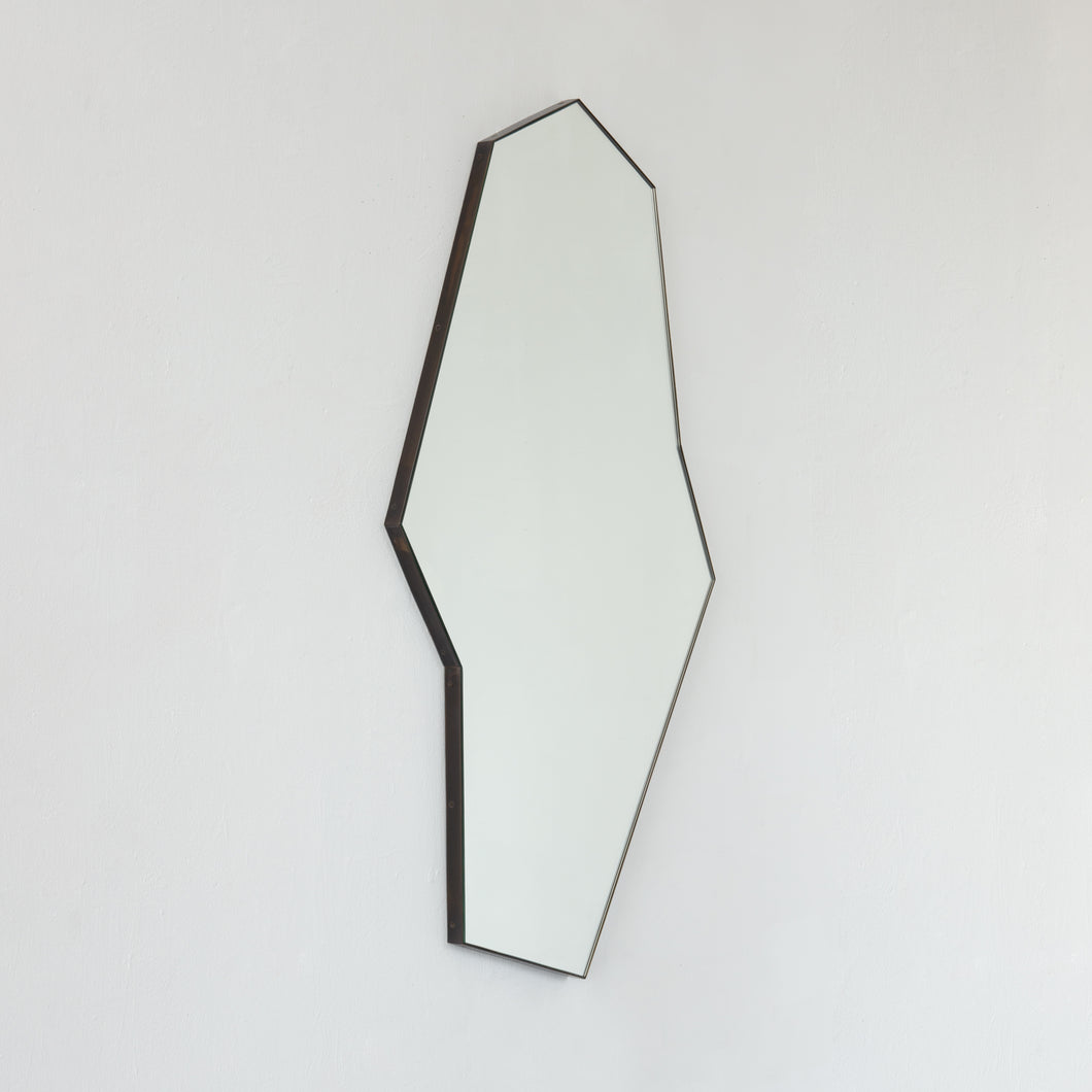 Octagon Bapa™ Irregular shaped Art Deco Mirror with a Bronze Patina Frame