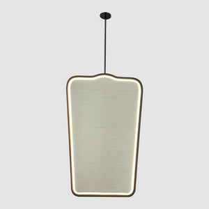 NEW Set of two Gio Ponti inspired Ceiling Suspended Illuminated Mirror with Bronze Patina Frame - Vintage N.4