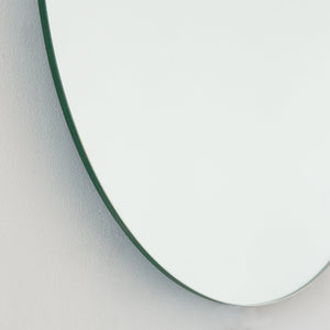 Orbis™ Blue Tinted Round Contemporary Frameless Mirror with Floating Effect