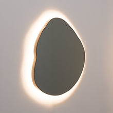 Ergon™ Organic Shaped Illuminated Contemporary Mirror with Bronze Patina Brass Frame