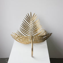 Hand-cast Long Palm Tree Leaf Decorative Brass Sculpture - Large