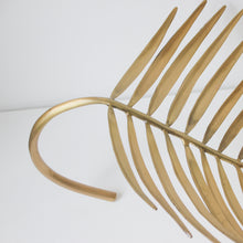 Hand-cast Long Palm Tree Leaf Decorative Brass Sculpture - Large