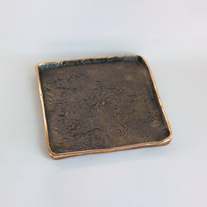 Small Handmade Cast Bronze Trinket Tray Inspired by Wabi-Sabi