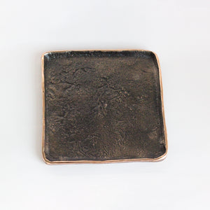 Small Handmade Cast Bronze Trinket Tray Inspired by Wabi-Sabi