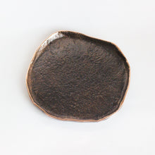 Rounded Handmade Cast Bronze Trinket Tray Inspired by Wabi-Sabi, videpoche