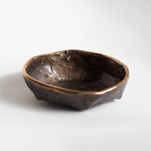 Rounded Handmade Cast Bronze Bowl Inspired by Wabi-Sabi, Vide-Poche