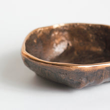 Rounded Handmade Cast Bronze Bowl Inspired by Wabi-Sabi, Vide-Poche
