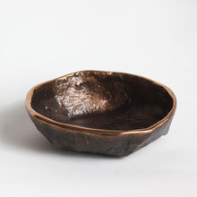 Rounded Handmade Cast Bronze Bowl Inspired by Wabi-Sabi, Vide-Poche