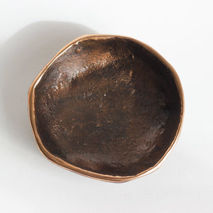 Rounded Handmade Cast Bronze Bowl Inspired by Wabi-Sabi, Vide-Poche