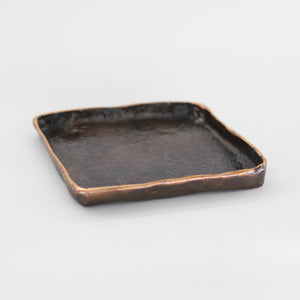 Small Handmade Cast Bronze Trinket Tray Inspired by Wabi-Sabi