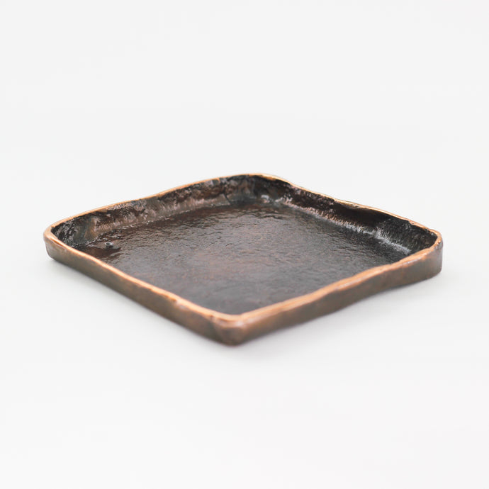 Small Handmade Cast Bronze Trinket Tray Inspired by Wabi-Sabi