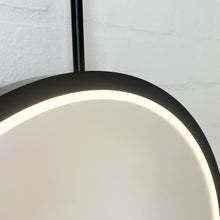 NEW Capsula™ Ceiling Suspended Illuminated Mirror with Contemporary Black Full Frame