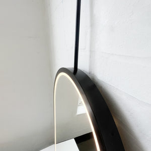 NEW Capsula™ Ceiling Suspended Illuminated Mirror with Contemporary Black Full Frame