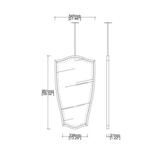 Ceiling Suspended Vintage N.7 Freeform Mirror with a Bevel and a Brass Full Frame