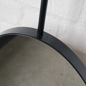 Ovalis™ Ceiling Suspended Mirror with a Modern Matte Black Frame - Customisable
