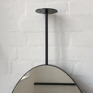 Ovalis™ Ceiling Suspended Mirror with a Modern Matte Black Frame - Customisable
