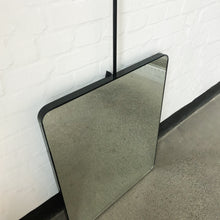 Quadris™ Suspended Rectangular Mirror with Contemporary Matte Black Frame