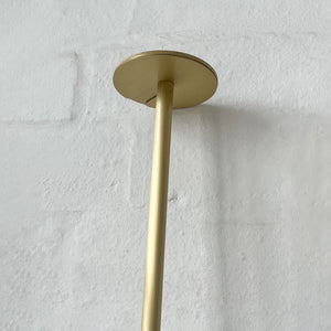 Ceiling Suspended Front Illuminated Oval Mirror, Brass Frame
