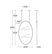 NEW Ovalis™ Ceiling Suspended Oval Mirror with Front Illumination, Brass Frame