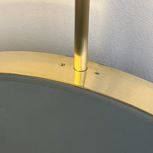 In Stock Orbis™ Ceiling Suspended Round Mirror with Brass Frame and Front Illumination