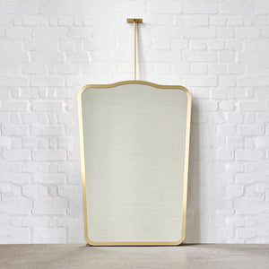 NEW Gio Ponti Inspired Ceiling Suspended Mirror with Brass Frame - Vintage N.4