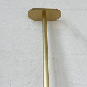 Capsula™ Ceiling Suspended Contemporary Mirror with a Brass Frame and Front Illumination