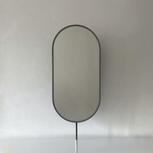 Set of Two Capsula™ Countertop Illuminated Mirrors with Contemporary Blackened Stainless Steel Frame