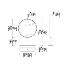 NEW Contemporary Illuminated Orbis™ Countertop Round Mirror with Bronze Patina Frame