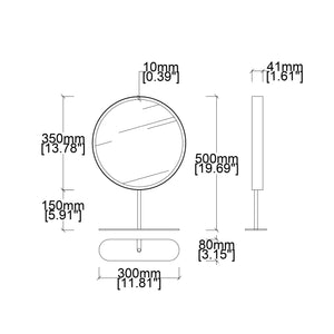NEW Contemporary Illuminated Orbis™ Countertop Round Mirror with Bronze Patina Frame