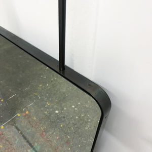 Quadris™ Suspended Rectangular Mirror with Minimalist Blackened Stainless Steel Frame