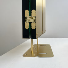 NEW Illuminated Triptych Countertop Mirror with Brushed Brass Frame & Backing