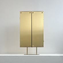NEW Illuminated Triptych Countertop Mirror with Brushed Brass Frame & Backing