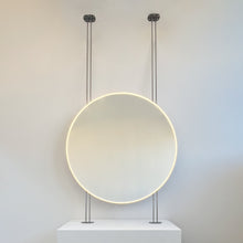 Countertop to Ceiling Round Mirror with Front Illumination