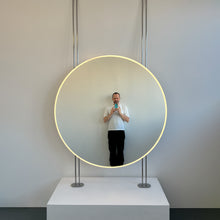 Countertop to Ceiling Round Mirror with Front Illumination