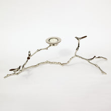 Magnolia Twig Nickel Plated Candle Holder, Long