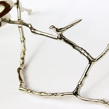 Magnolia Twig Nickel Plated Candle Holder, Long