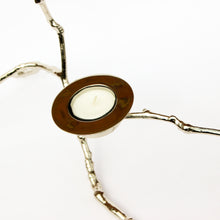 Magnolia Twig Nickel Plated Candle Holder, Long