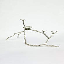 Magnolia Twig Nickel Plated Candle Holder, Long