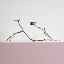 Magnolia Twig Nickel Plated Candle Holder, Long