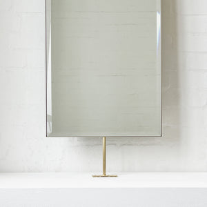 NEW Quadris™ Countertop to Ceiling Rectangular Bevelled Mirror with Brass Frame
