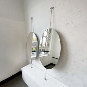 NEW Set of 2 Ovalis™ Countertop to Ceiling Mirros with Nickel Plated Frame