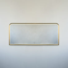 Decorative Oversized Illuminated Landscape Rectangular Mirror with Bronze Patina Frame