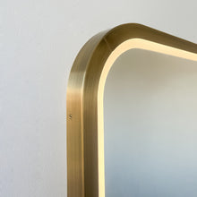 Decorative Oversized Illuminated Landscape Rectangular Mirror with Bronze Patina Frame